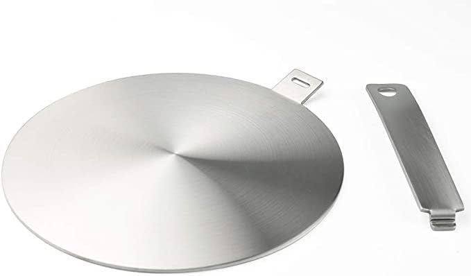 CozyKit Heat Diffuser Stainless Steel Induction Adapter Plate Removable Handle Coffee Milk Cookware Induction Hob Heat Cooking Diffuser for Electric Stove 5.5inch - Image 2